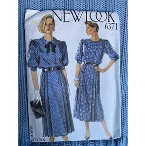 Simplicity 6371 pattern Shirt dress 1980s sz 8-18